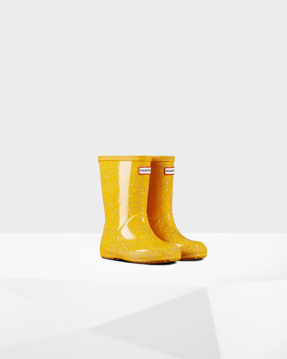 Kids Hunter Original First Giant Glitter - Rain Boots Yellow - 6271-NURXK